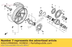 Honda 42621MR8000 collar, rr. distancia entre ejes - Lado inferior