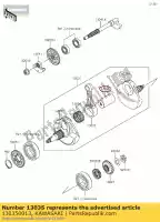 130350013, Kawasaki, pedivella kx450d7f kawasaki  kfx klx kx 450 2006 2007 2008 2009 2010 2011 2012 2013 2014 2015 2016 2017 2018 2019 2020 2021, Nuovo