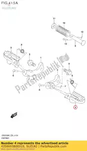 Suzuki 4356003B00019 footrest comp,f - Bottom side