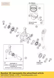 Ici, vous pouvez commander le piston ii cpl. D = 102 mm 03 auprès de KTM , avec le numéro de pièce 58530007300II: