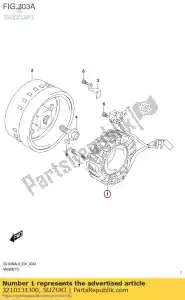 Suzuki 3210131J00 conjunto do estator - Lado inferior