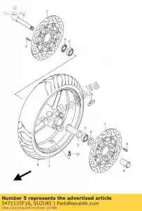 suzuki 5471135F10 eixo dianteiro - Lado inferior