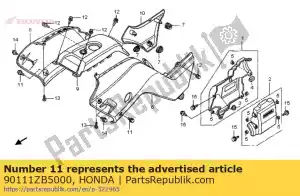 Honda 90111ZB5000 bolt, flange, 6mm - Bottom side