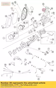 ktm 76408003000 montagem de estrutura de suporte de luz - Lado inferior