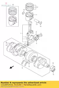 Suzuki 1222843416 plate,crank thr - Bottom side