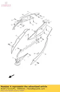 yamaha 4C6F172101PC couvercle, côté 2 - La partie au fond