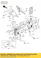 390620044, Kawasaki, tubo di raffreddamento, radiatore l- kawasaki kx  m r f kx125 kx250 kx250f 125 250 , Nuovo