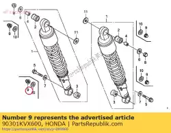 Qui puoi ordinare dado, tappo flangia, 10 mm da Honda , con numero parte 90301KVX600: