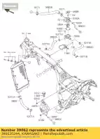 390620244, Kawasaki, refroidissement par tuyau, rad-w / p en vn1700 kawasaki vn vulcan 1700 2009 2010 2011 2012 2013 2014 2015 2016, Nouveau