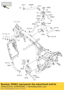 kawasaki 390620244 refroidissement par tuyau, rad-w / p en vn1700 - La partie au fond