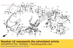 Here you can order the mat, l. Duct cover from Honda, with part number 64599MCJ750: