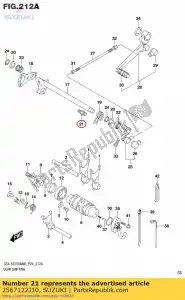 suzuki 2567122J10 tope, brazo de cambio de marchas - Lado inferior