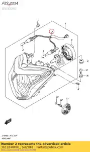 Suzuki 3611848H01 conjunto de cabo - Lado inferior