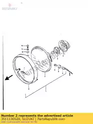 Ici, vous pouvez commander le jante, lampe frontale auprès de Suzuki , avec le numéro de pièce 3511130520: