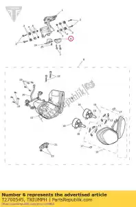 triumph T2700545 koplamp klem - Onderkant