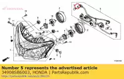 Qui puoi ordinare lampadina (12v 5w) da Honda , con numero parte 34908SB6003: