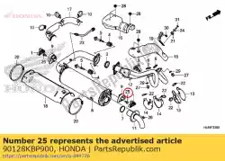 Ici, vous pouvez commander le douille à boulon 8x16 auprès de Honda , avec le numéro de pièce 90128KBP900: