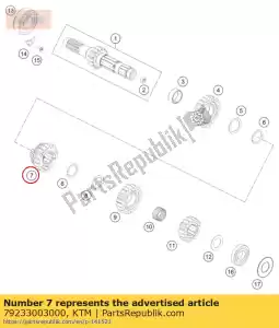 KTM 79233003000 schuifoverbrenging 3e g 18z - Onderkant