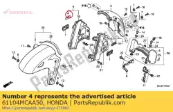 embleem, r. (buikspieren) van Honda, met onderdeel nummer 61104MCAA50, bestel je hier online: