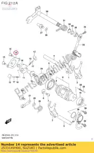 Suzuki 2533149H00 lifter, gear shi - La partie au fond