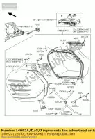 14092012319A, Kawasaki, cover,side bag,rh,m.m.s. kawasaki gtr  c 1400gtr abs 1400 , New