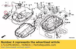 Aquí puede pedir conducto, filtro de aire de Honda , con el número de pieza 17222MCWD01: