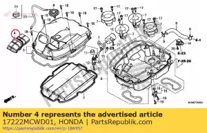 Honda 17222MCWD01 conducto, filtro de aire - Lado inferior