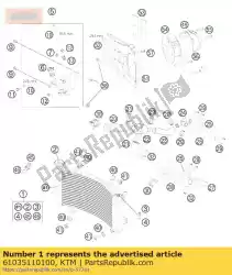 Tutaj możesz zamówić ch? Odnica samochodowa od KTM , z numerem części 61035110100: