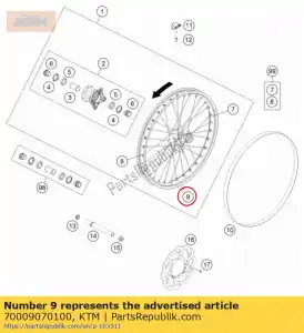 ktm 70009070100 felga przednia 21x1,6-32 - Dół