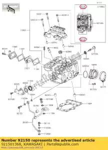 Kawasaki 921501368 boulon, 10x165 - La partie au fond