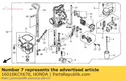 schroeven set a van Honda, met onderdeel nummer 16016KCY670, bestel je hier online:
