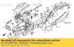 Honda 81291KRJ790 cubierta, batería - Lado inferior