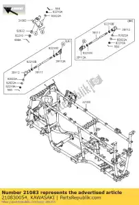 kawasaki 210830054 brazo, pitman kvf750lcf - Lado inferior