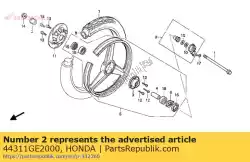 Aquí puede pedir collar, fr. Lado de la rueda de Honda , con el número de pieza 44311GE2000: