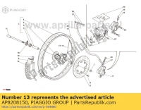 AP8208150, Aprilia, Spaak, lengte: 240 mm, dikte: 3,00 mm, 90°, Nieuw