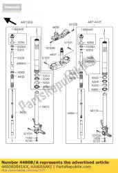 pijpvork buiten, zilver van Kawasaki, met onderdeel nummer 440080041KX, bestel je hier online: