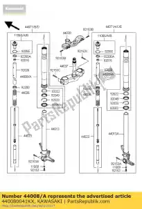 Kawasaki 440080041KX pijpvork buiten, zilver - Onderkant