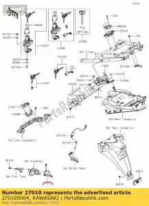 kawasaki 270100064 interruptor, suporte lateral zx1400a6f - Lado inferior