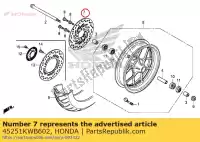 45251KWB602, Honda, disque, fr. frein (sunstar) honda  (d) japan jc61-100 125 2013 2017 2018, Nouveau