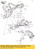 350230340, Kawasaki, spatbord achter kawasaki ninja ex krt edition b z  a 300 abs z300 ex300 se 300se , Nieuw