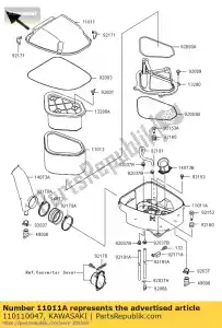 kawasaki 110110047 filtro aria case, lwr kvf650-d1 - Il fondo