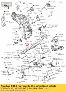 Kawasaki 130BA0835 flangeado por parafuso, 8x35 zx1400a6f - Lado inferior