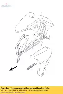 Suzuki 5312023H20YKV cubierta comp, fr f - Lado inferior