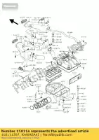 110111397, Kawasaki, filtro de aire de caja, upp zx1100-d1 kawasaki zz r zzr 1100 1993 1994 1995 1996 1998, Nuevo