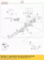 6061300113330, KTM, conjunto de cilindro de freno de mano negro ktm  adventure 1050 1090 2015 2016 2017 2018 2019, Nuevo