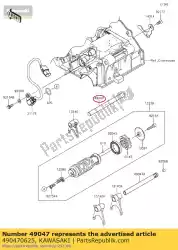 rod-shift, in van Kawasaki, met onderdeel nummer 490470625, bestel je hier online: