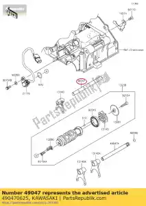 Kawasaki 490470625 rod-shift, in - Onderkant