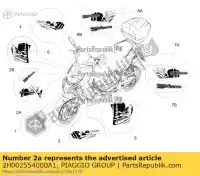 2H002554000A1, Piaggio Group, voorste schild sticker piaggio metca4101 metca4101, metca4102 50 2018 2019 2020 2021, Nieuw