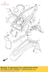 yamaha 901190614700 bolt, with washer - Bottom side