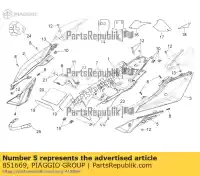 851669, Piaggio Group, Panel lateral izquierdo aprilia  shiver zd4rab00, zd4rad00 750 2007 2008 2009 2010 2016, Nuevo